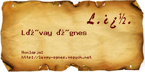 Lévay Ágnes névjegykártya