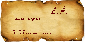 Lévay Ágnes névjegykártya